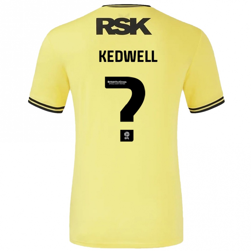 Kinder Fußball Harvey Kedwell #0 Gelb Schwarz Auswärtstrikot Trikot 2024/25 T-Shirt Luxemburg