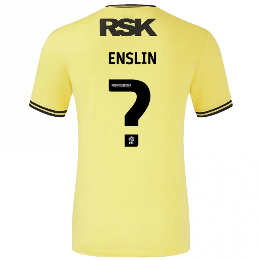 Kinder Fußball Kai Enslin #0 Gelb Schwarz Auswärtstrikot Trikot 2024/25 T-Shirt Luxemburg