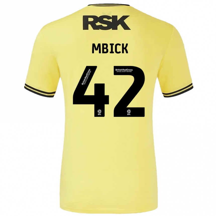 Kinder Fußball Micah Mbick #42 Gelb Schwarz Auswärtstrikot Trikot 2024/25 T-Shirt Luxemburg