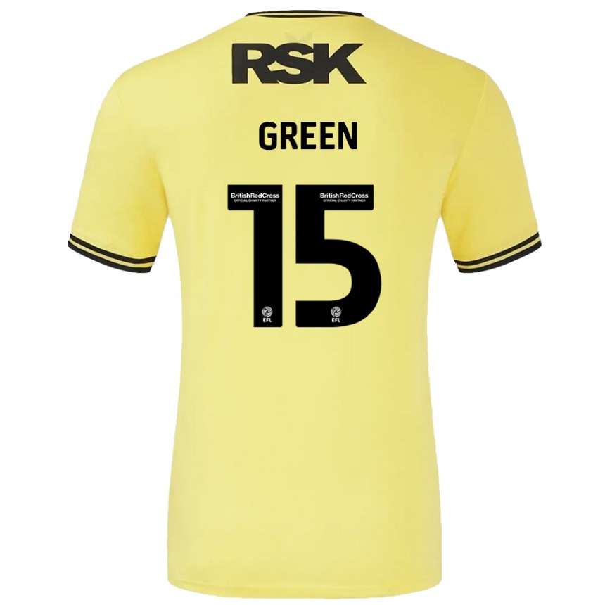 Kinder Fußball Kayleigh Green #15 Gelb Schwarz Auswärtstrikot Trikot 2024/25 T-Shirt Luxemburg