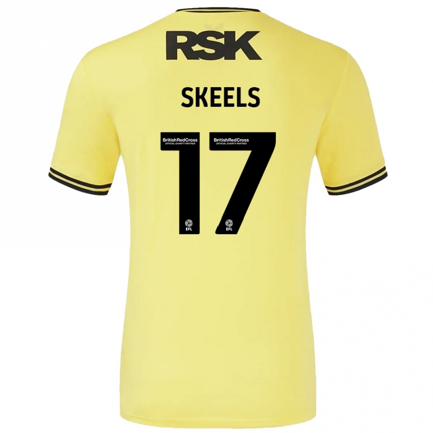 Kinder Fußball Kiera Skeels #17 Gelb Schwarz Auswärtstrikot Trikot 2024/25 T-Shirt Luxemburg