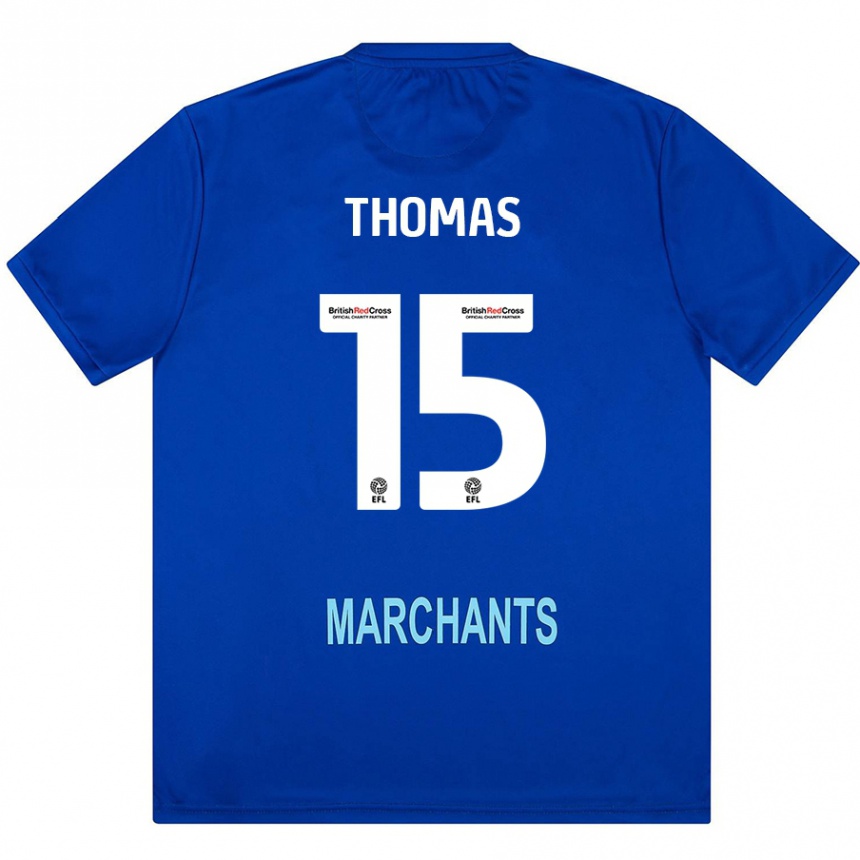 Kinder Fußball Jordan Thomas #15 Grün Auswärtstrikot Trikot 2024/25 T-Shirt Luxemburg