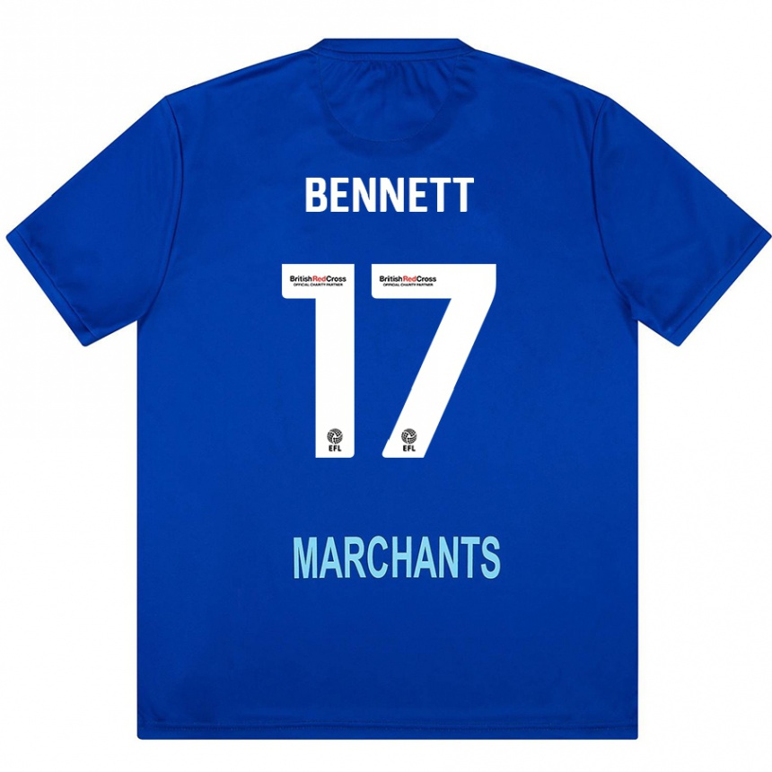 Kinder Fußball Scot Bennett #17 Grün Auswärtstrikot Trikot 2024/25 T-Shirt Luxemburg