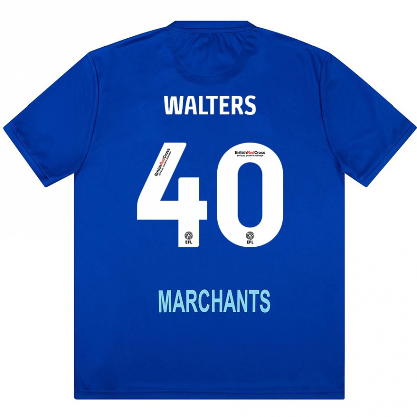 Kinder Fußball Cameron Walters #40 Grün Auswärtstrikot Trikot 2024/25 T-Shirt Luxemburg