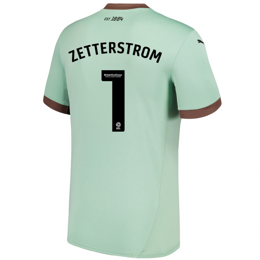 Kinder Fußball Jacob Widell Zetterström #1 Blassgrün Auswärtstrikot Trikot 2024/25 T-Shirt Luxemburg