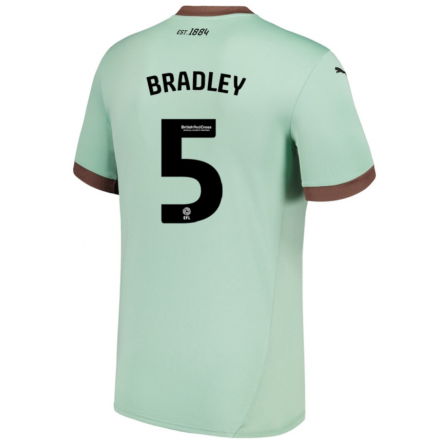 Kinder Fußball Sonny Bradley #5 Blassgrün Auswärtstrikot Trikot 2024/25 T-Shirt Luxemburg