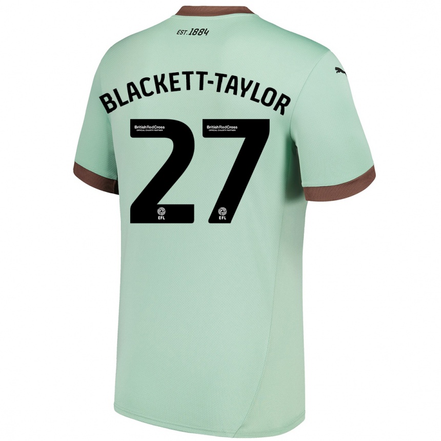 Kinder Fußball Corey Blackett-Taylor #27 Blassgrün Auswärtstrikot Trikot 2024/25 T-Shirt Luxemburg