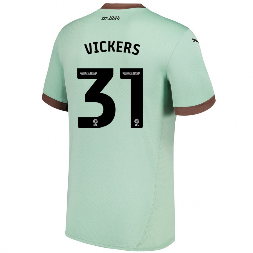 Kinder Fußball Josh Vickers #31 Blassgrün Auswärtstrikot Trikot 2024/25 T-Shirt Luxemburg