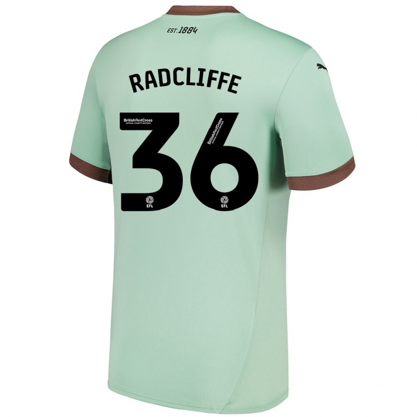 Kinder Fußball Ben Radcliffe #36 Blassgrün Auswärtstrikot Trikot 2024/25 T-Shirt Luxemburg