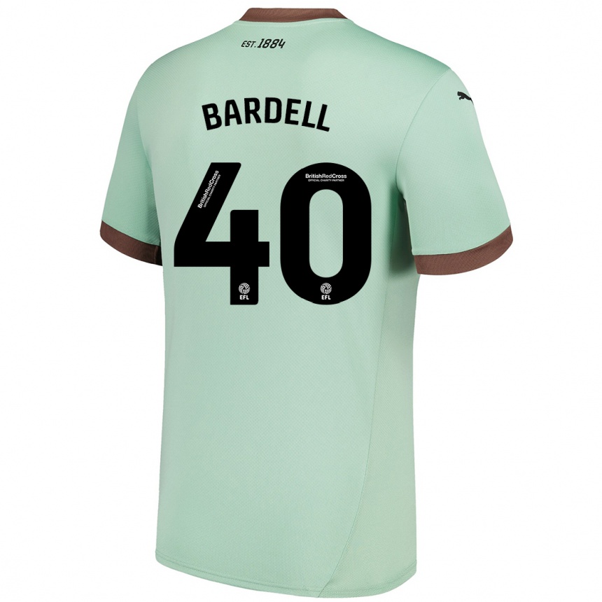 Kinder Fußball Max Bardell #40 Blassgrün Auswärtstrikot Trikot 2024/25 T-Shirt Luxemburg