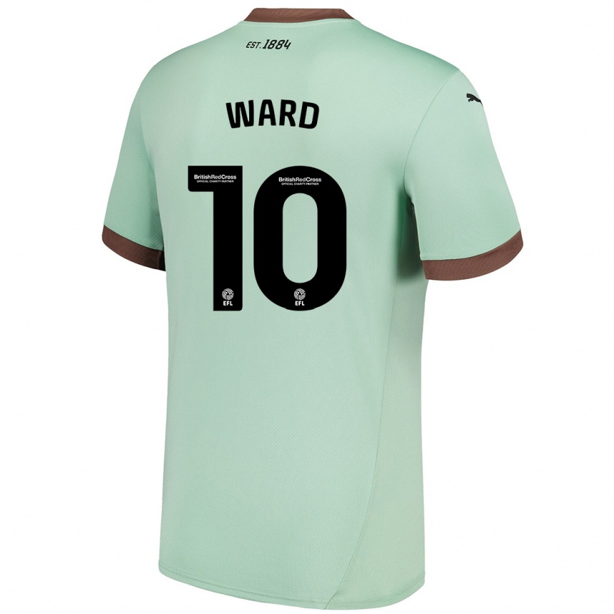 Kinder Fußball Hannah Ward #10 Blassgrün Auswärtstrikot Trikot 2024/25 T-Shirt Luxemburg