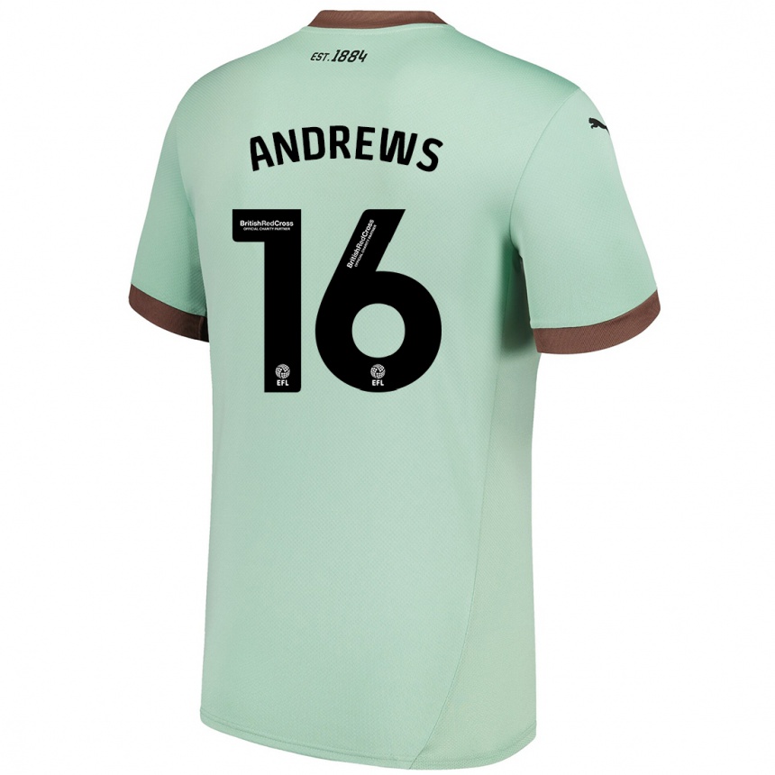 Kinder Fußball Marli Rhodes-Andrews #16 Blassgrün Auswärtstrikot Trikot 2024/25 T-Shirt Luxemburg