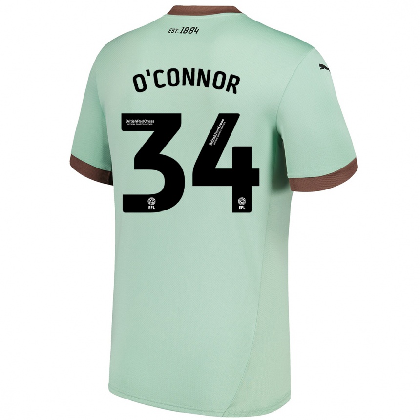 Kinder Fußball Dolcie O'connor #34 Blassgrün Auswärtstrikot Trikot 2024/25 T-Shirt Luxemburg