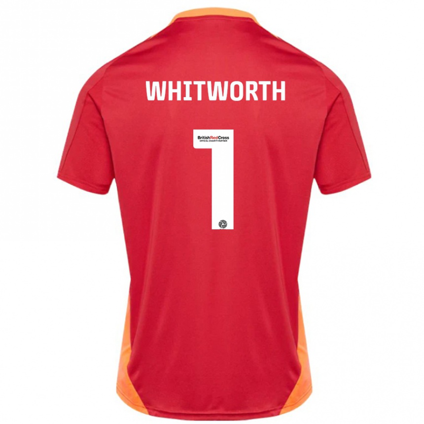 Kinder Fußball Joe Whitworth #1 Blau Cremeweiß Auswärtstrikot Trikot 2024/25 T-Shirt Luxemburg