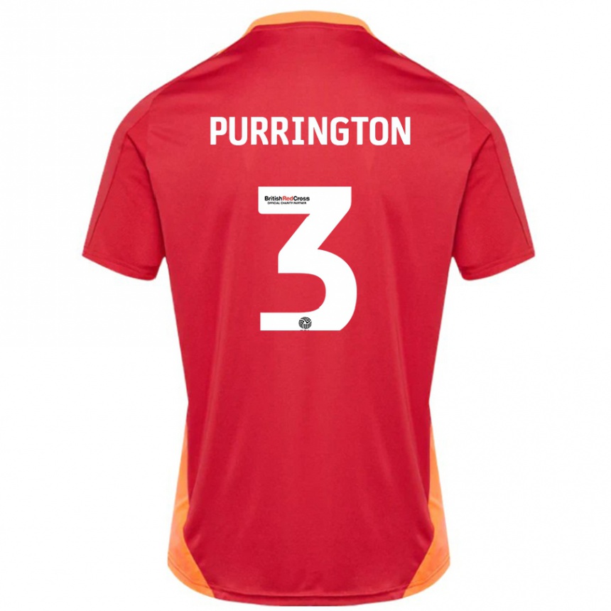 Kinder Fußball Ben Purrington #3 Blau Cremeweiß Auswärtstrikot Trikot 2024/25 T-Shirt Luxemburg