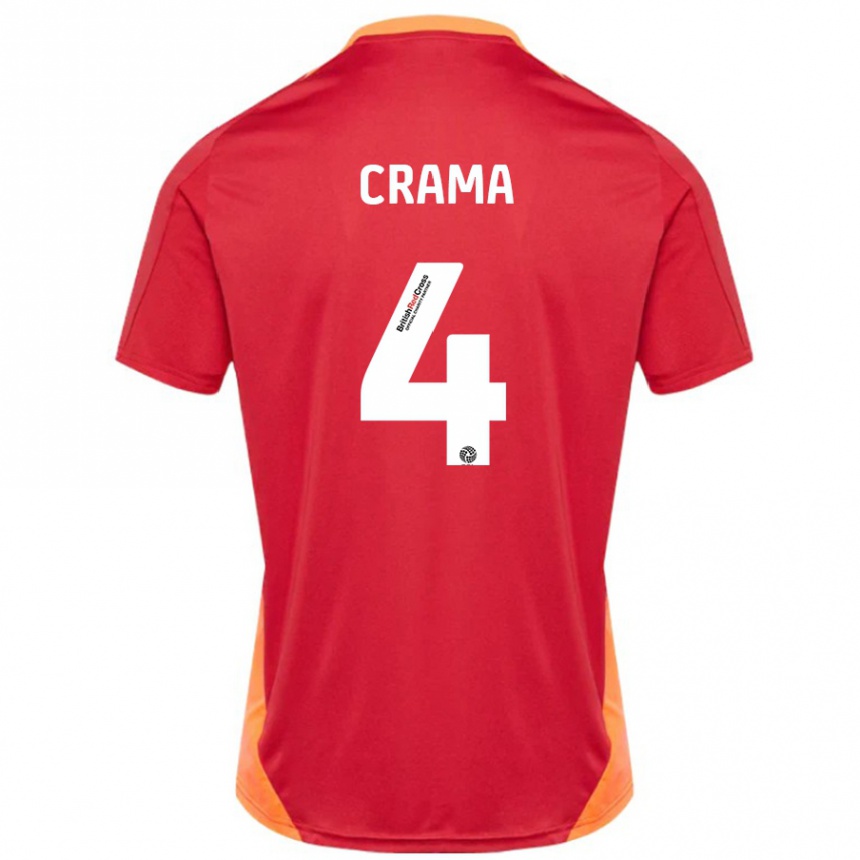 Kinder Fußball Tristan Crama #4 Blau Cremeweiß Auswärtstrikot Trikot 2024/25 T-Shirt Luxemburg