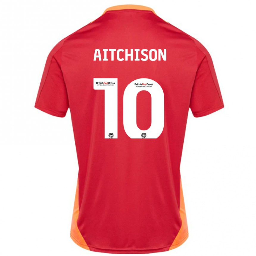 Kinder Fußball Jack Aitchison #10 Blau Cremeweiß Auswärtstrikot Trikot 2024/25 T-Shirt Luxemburg