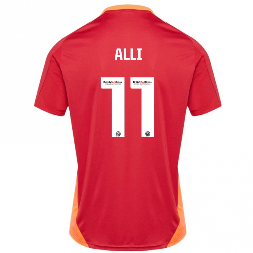 Kinder Fußball Millenic Alli #11 Blau Cremeweiß Auswärtstrikot Trikot 2024/25 T-Shirt Luxemburg