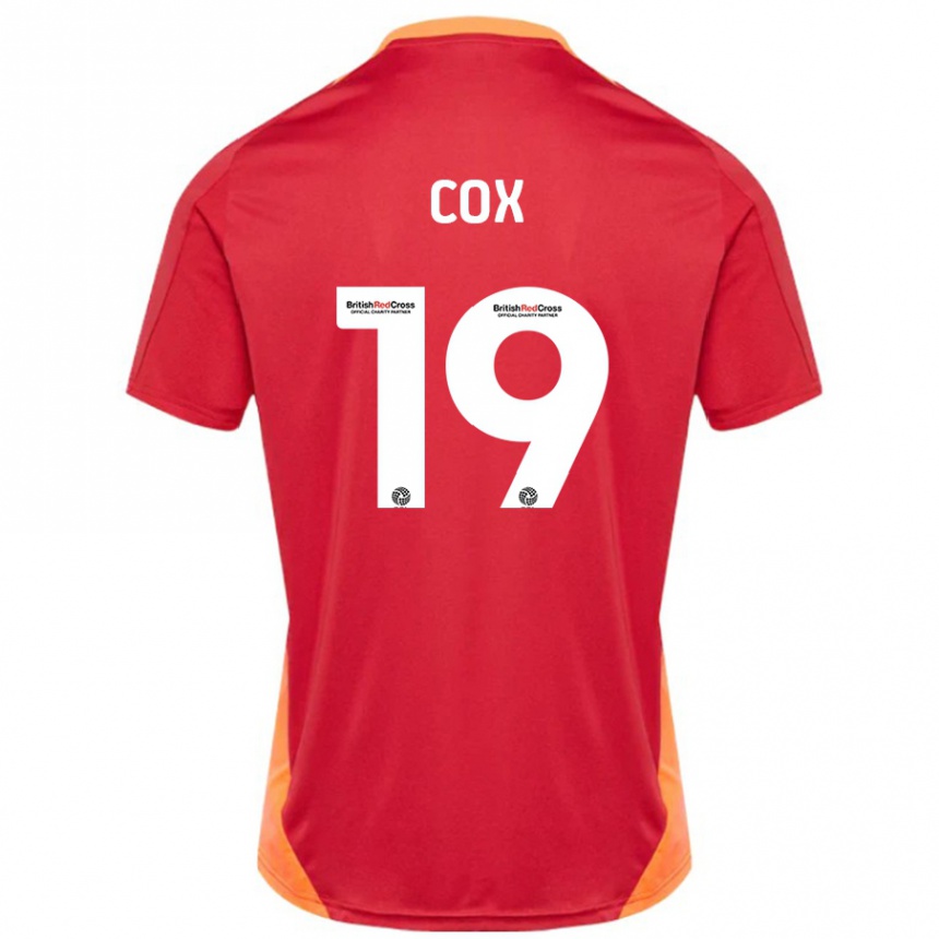 Kinder Fußball Sonny Cox #19 Blau Cremeweiß Auswärtstrikot Trikot 2024/25 T-Shirt Luxemburg