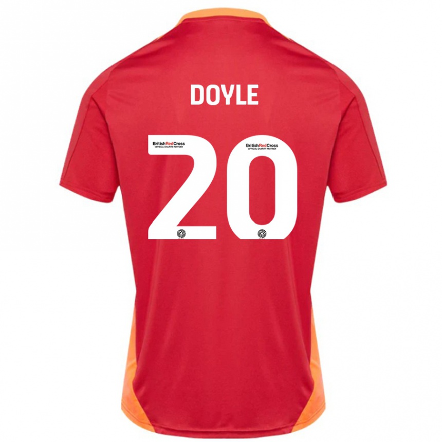 Kinder Fußball Kamari Doyle #20 Blau Cremeweiß Auswärtstrikot Trikot 2024/25 T-Shirt Luxemburg