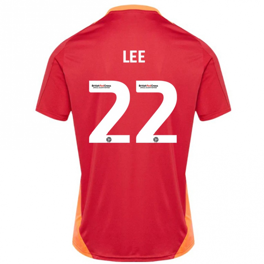 Kinder Fußball Harry Lee #22 Blau Cremeweiß Auswärtstrikot Trikot 2024/25 T-Shirt Luxemburg