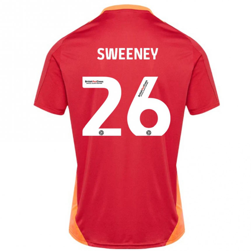 Kinder Fußball Pierce Sweeney #26 Blau Cremeweiß Auswärtstrikot Trikot 2024/25 T-Shirt Luxemburg