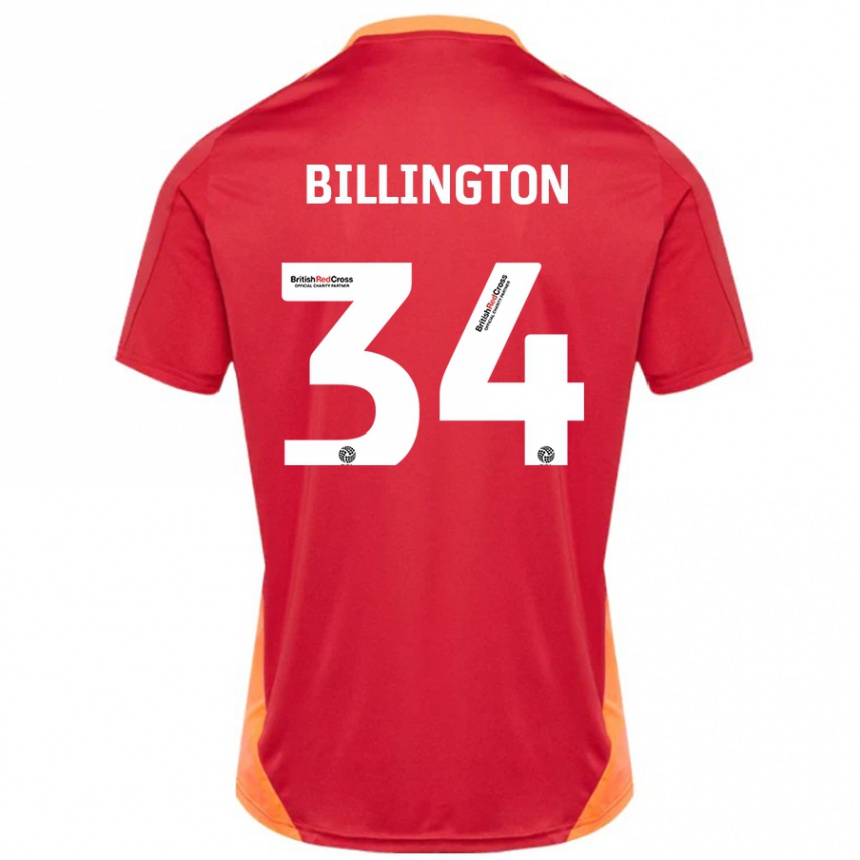 Kinder Fußball Gabe Billington #34 Blau Cremeweiß Auswärtstrikot Trikot 2024/25 T-Shirt Luxemburg