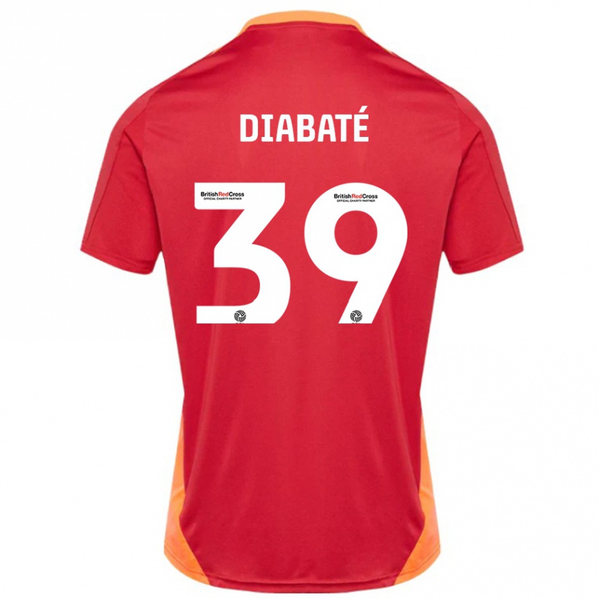 Kinder Fußball Cheick Diabaté #39 Blau Cremeweiß Auswärtstrikot Trikot 2024/25 T-Shirt Luxemburg