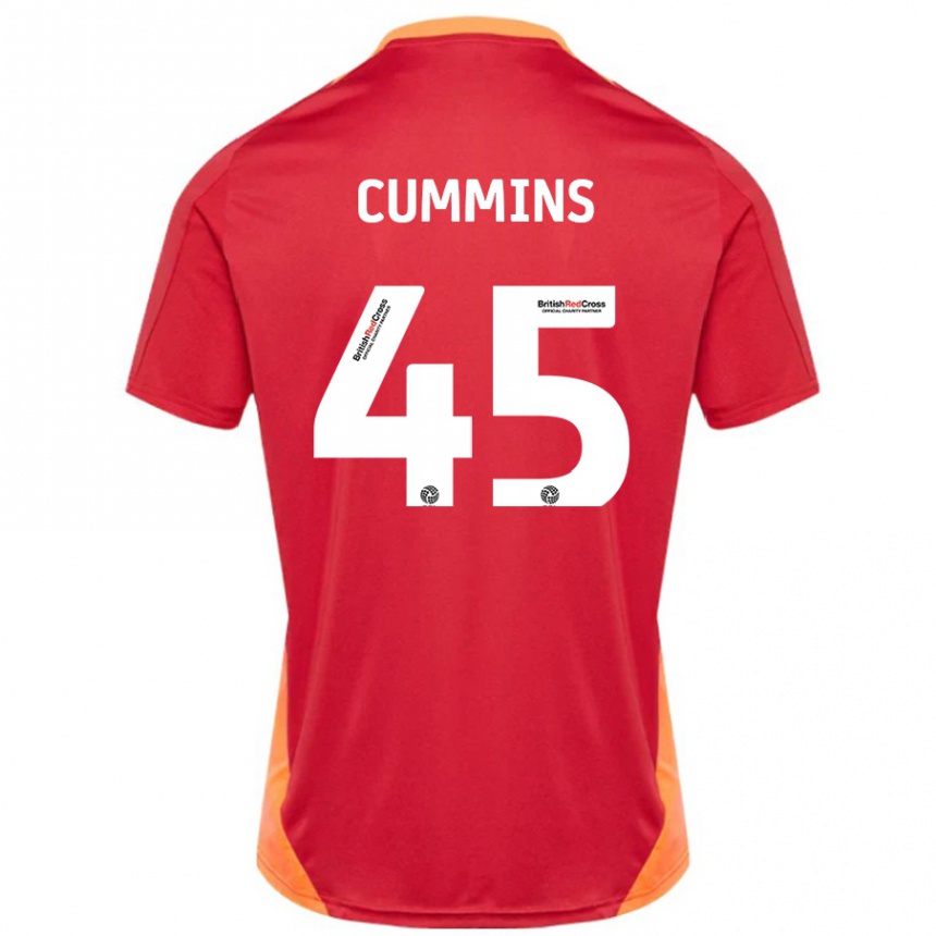 Kinder Fußball Charlie Cummins #45 Blau Cremeweiß Auswärtstrikot Trikot 2024/25 T-Shirt Luxemburg