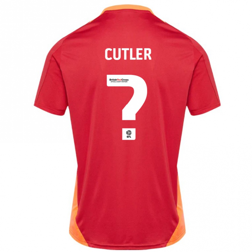 Kinder Fußball Theo Cutler #0 Blau Cremeweiß Auswärtstrikot Trikot 2024/25 T-Shirt Luxemburg