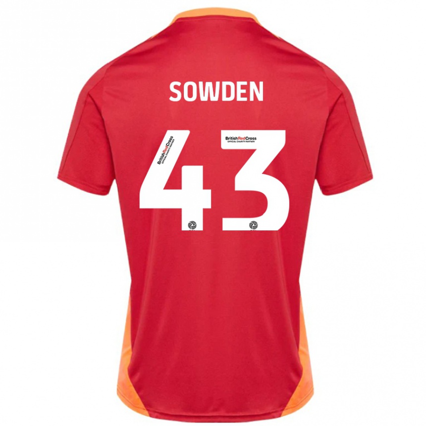 Kinder Fußball Andrew Sowden #43 Blau Cremeweiß Auswärtstrikot Trikot 2024/25 T-Shirt Luxemburg