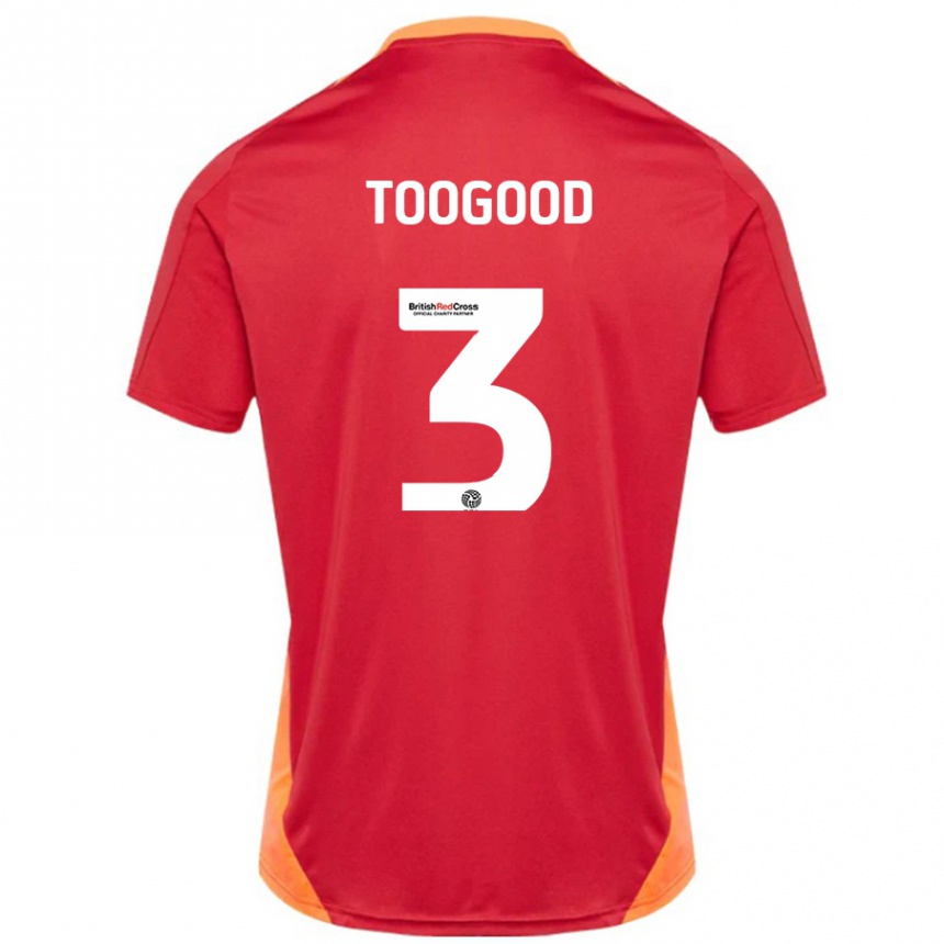 Kinder Fußball Emily Toogood #3 Blau Cremeweiß Auswärtstrikot Trikot 2024/25 T-Shirt Luxemburg