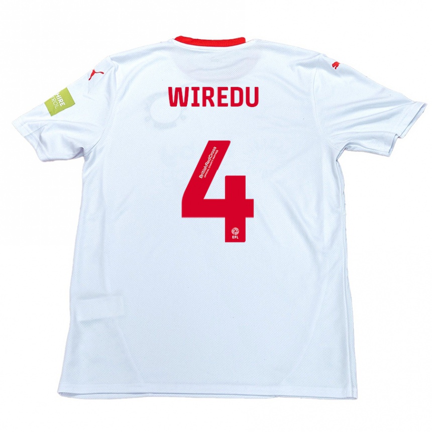 Kinder Fußball Brendan Wiredu #4 Weiß Auswärtstrikot Trikot 2024/25 T-Shirt Luxemburg