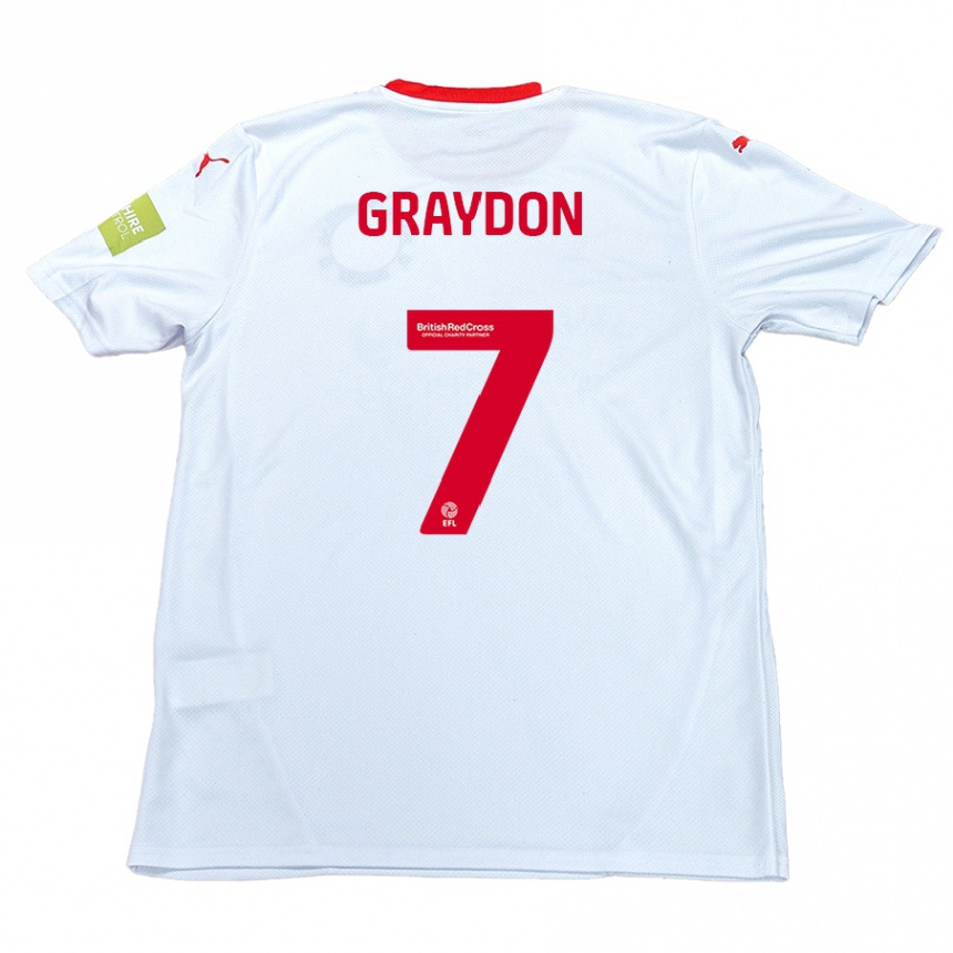 Kinder Fußball Ryan Graydon #7 Weiß Auswärtstrikot Trikot 2024/25 T-Shirt Luxemburg