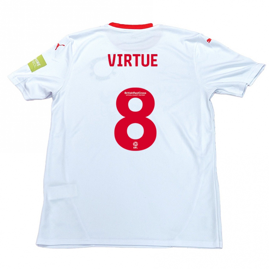 Kinder Fußball Matty Virtue #8 Weiß Auswärtstrikot Trikot 2024/25 T-Shirt Luxemburg