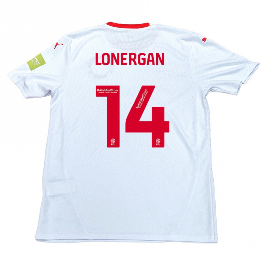 Kinder Fußball Tommy Lonergan #14 Weiß Auswärtstrikot Trikot 2024/25 T-Shirt Luxemburg