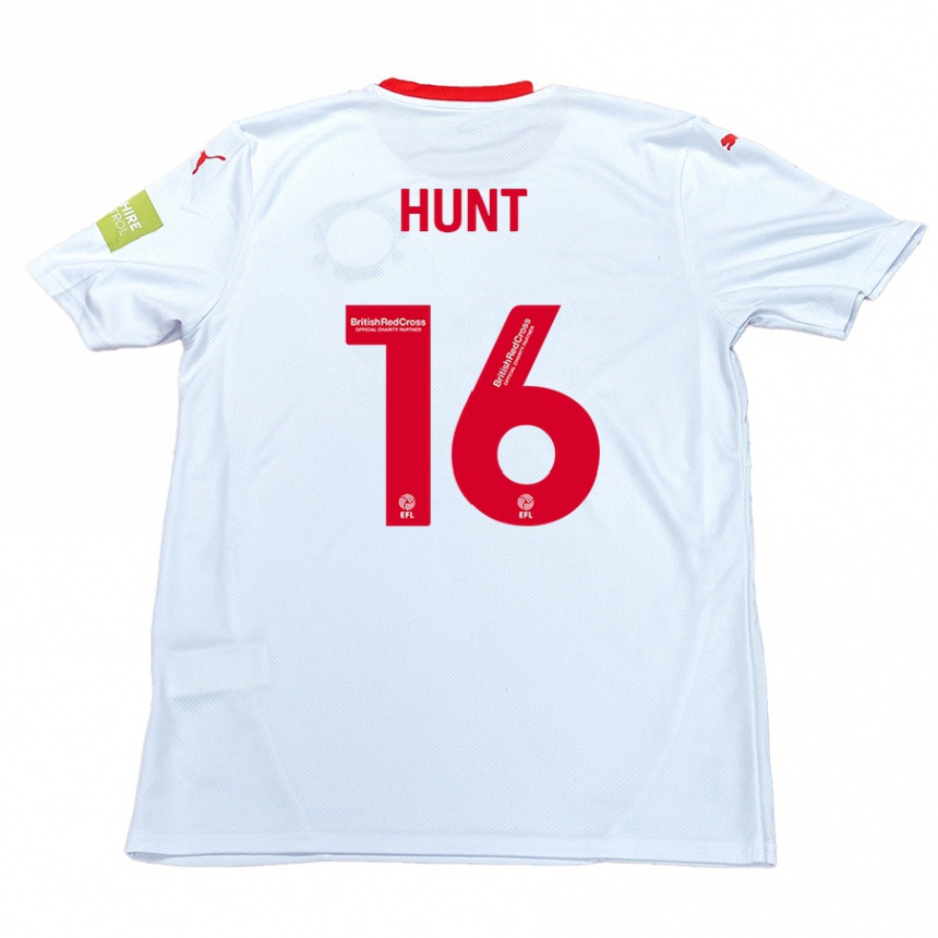 Kinder Fußball Mackenzie Hunt #16 Weiß Auswärtstrikot Trikot 2024/25 T-Shirt Luxemburg