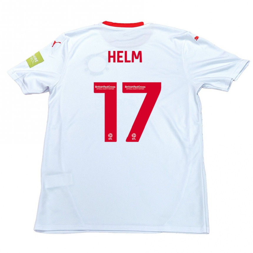 Kinder Fußball Mark Helm #17 Weiß Auswärtstrikot Trikot 2024/25 T-Shirt Luxemburg