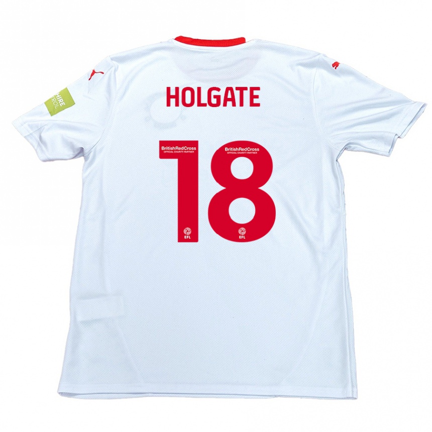 Kinder Fußball Harrison Holgate #18 Weiß Auswärtstrikot Trikot 2024/25 T-Shirt Luxemburg