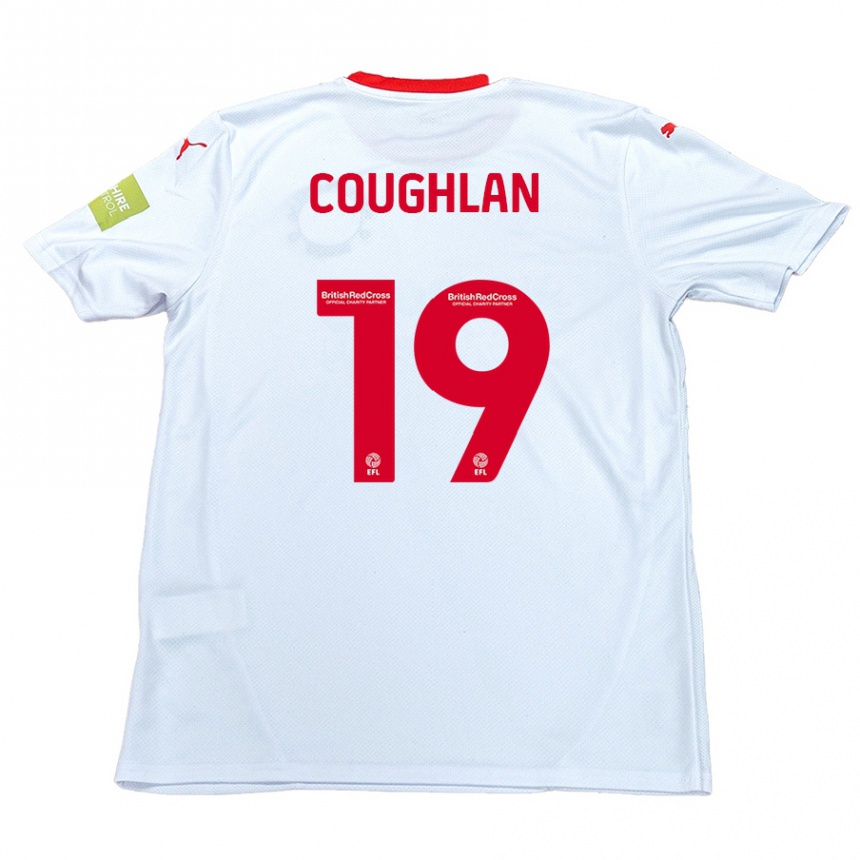 Kinder Fußball Ronan Coughlan #19 Weiß Auswärtstrikot Trikot 2024/25 T-Shirt Luxemburg