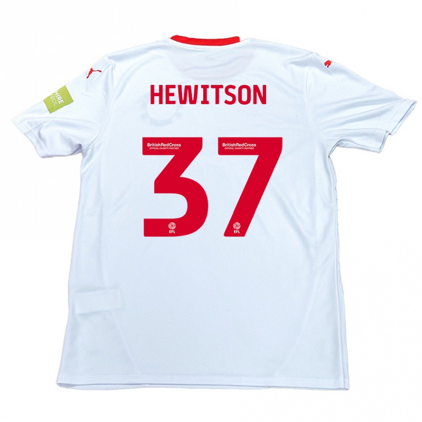 Kinder Fußball Luke Hewitson #37 Weiß Auswärtstrikot Trikot 2024/25 T-Shirt Luxemburg