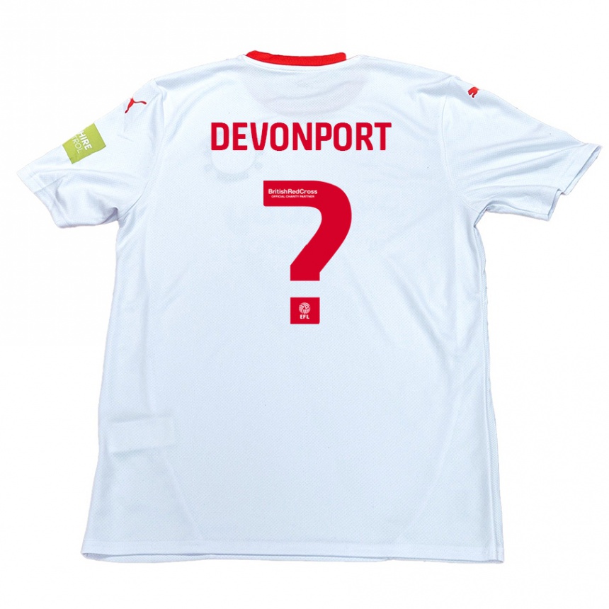 Kinder Fußball Owen Devonport #0 Weiß Auswärtstrikot Trikot 2024/25 T-Shirt Luxemburg