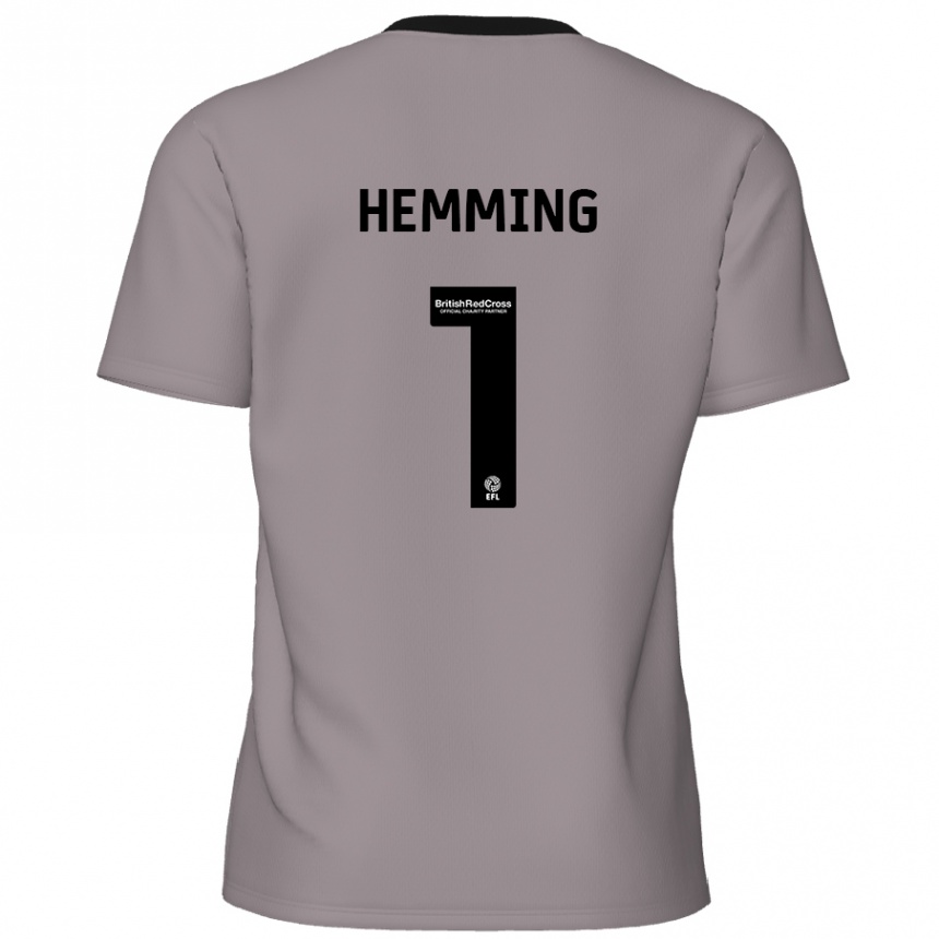 Kinder Fußball Zach Hemming #1 Grau Auswärtstrikot Trikot 2024/25 T-Shirt Luxemburg