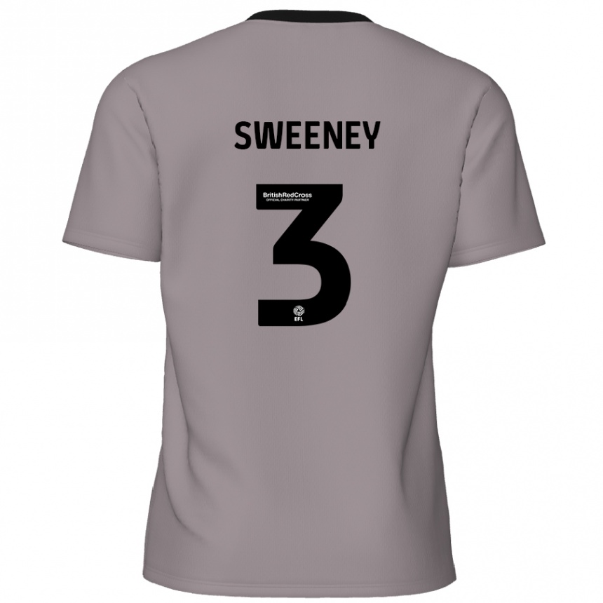 Kinder Fußball Jayden Sweeney #3 Grau Auswärtstrikot Trikot 2024/25 T-Shirt Luxemburg