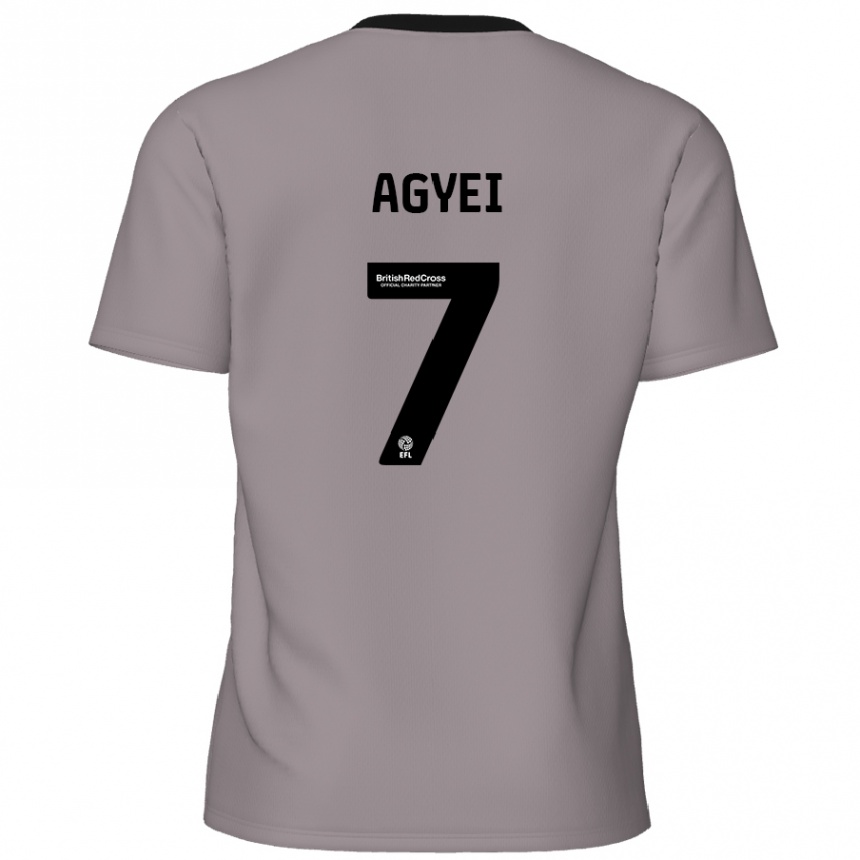 Kinder Fußball Dan Agyei #7 Grau Auswärtstrikot Trikot 2024/25 T-Shirt Luxemburg