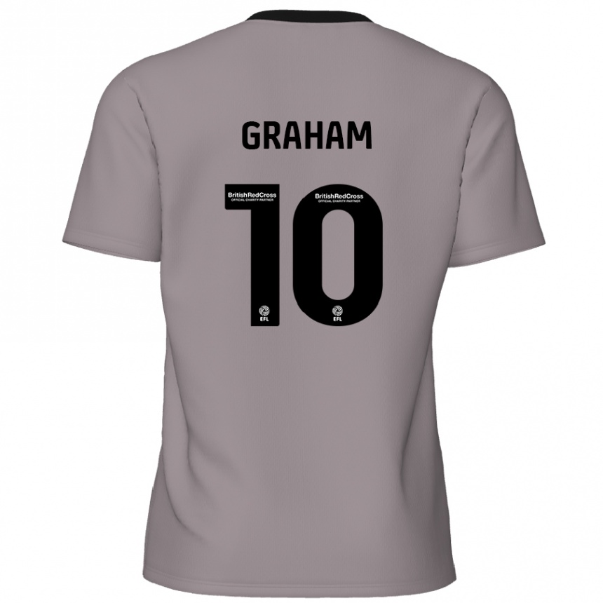 Kinder Fußball Jordan Graham #10 Grau Auswärtstrikot Trikot 2024/25 T-Shirt Luxemburg