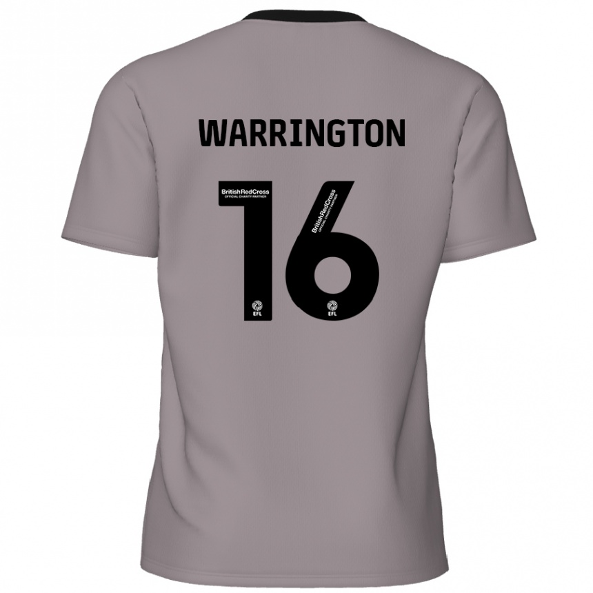 Kinder Fußball Lewis Warrington #16 Grau Auswärtstrikot Trikot 2024/25 T-Shirt Luxemburg