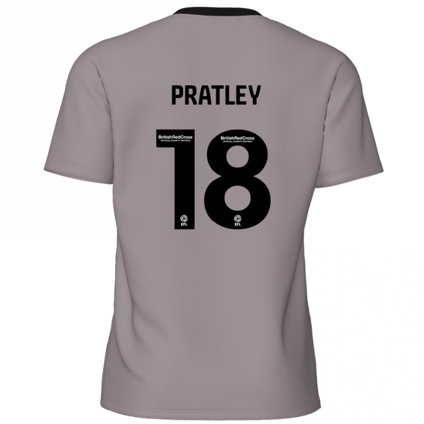 Kinder Fußball Darren Pratley #18 Grau Auswärtstrikot Trikot 2024/25 T-Shirt Luxemburg