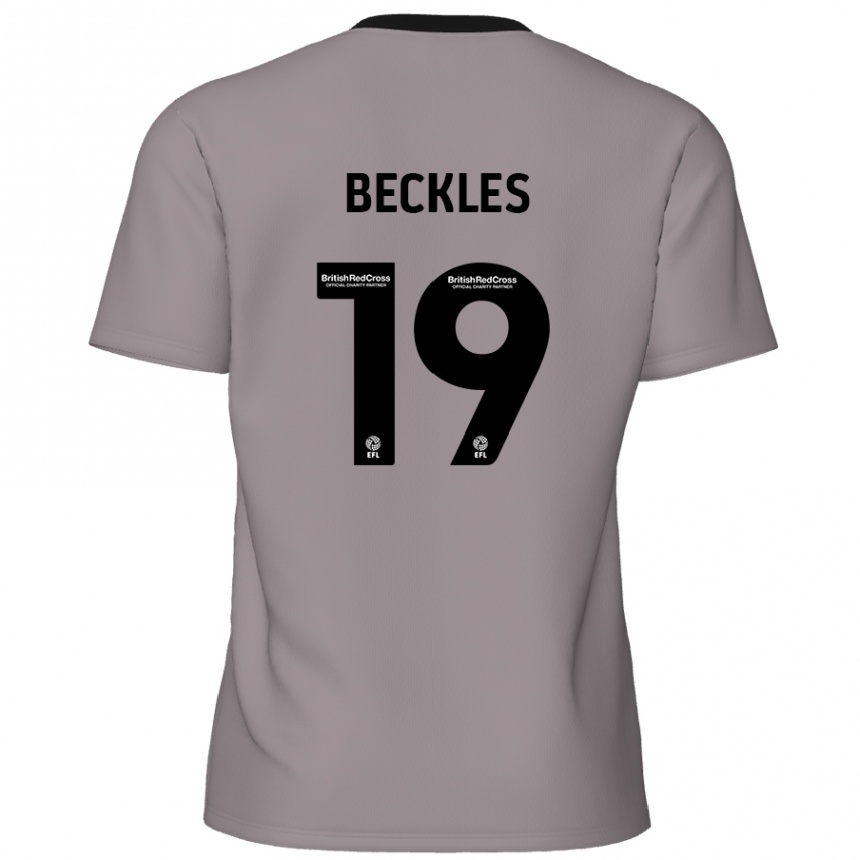 Kinder Fußball Omar Beckles #19 Grau Auswärtstrikot Trikot 2024/25 T-Shirt Luxemburg