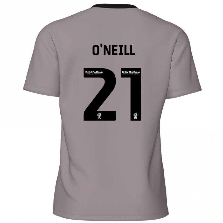 Kinder Fußball Ollie O'neill #21 Grau Auswärtstrikot Trikot 2024/25 T-Shirt Luxemburg